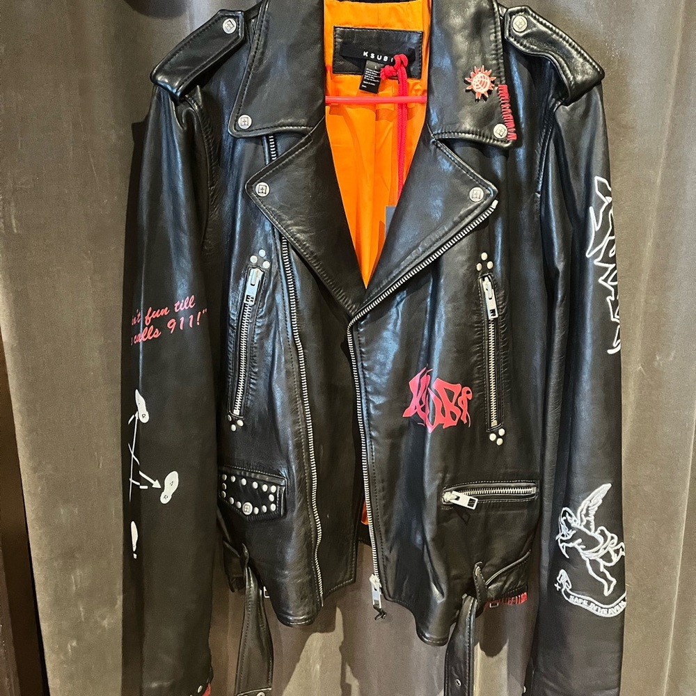 Ksubi dance club leather biker jacket